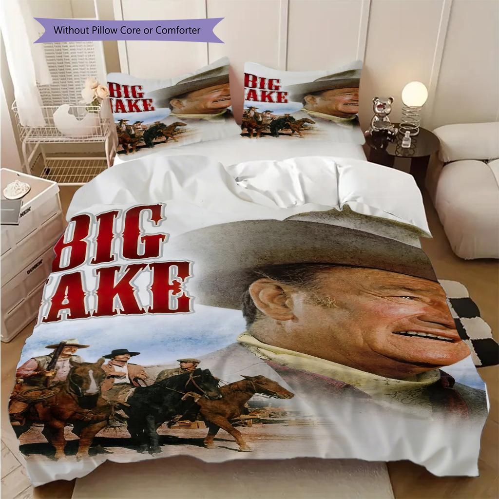 John Wayne's Retro Western Movies bedding, duvet cover, pillowcase, home decoration, birthday gift (1 * duvet cover+2 * pillowcase, coreless)