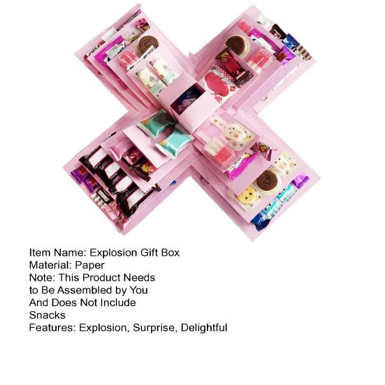 Explosion Gift Box 5-Layer Snack Explosion Box DIY Scrapbooking Box for Anniversary Birthday Valentine's Day Wedding Gift