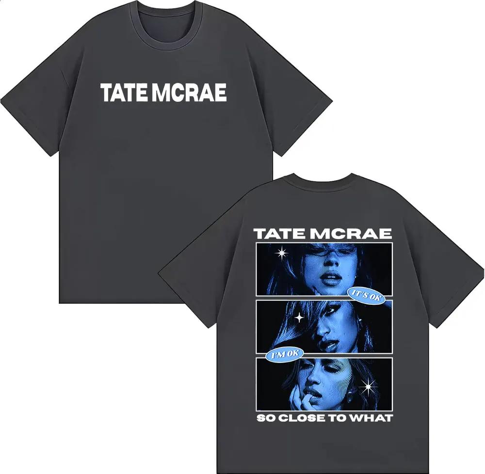 2026 SpringSummer Tate McCray X What Print Mens and Womens Clothing Fashion Aesthetics Short Sleeve TShirt