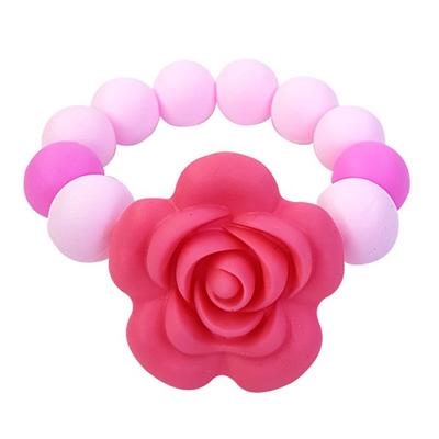 Agaphra Rose Flower Teether, 3 Months~, Pink, 1 Piece, Korean Baby Products