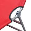 Folding Sun Lounger with Pillow Powder Coated Steel Frame Red