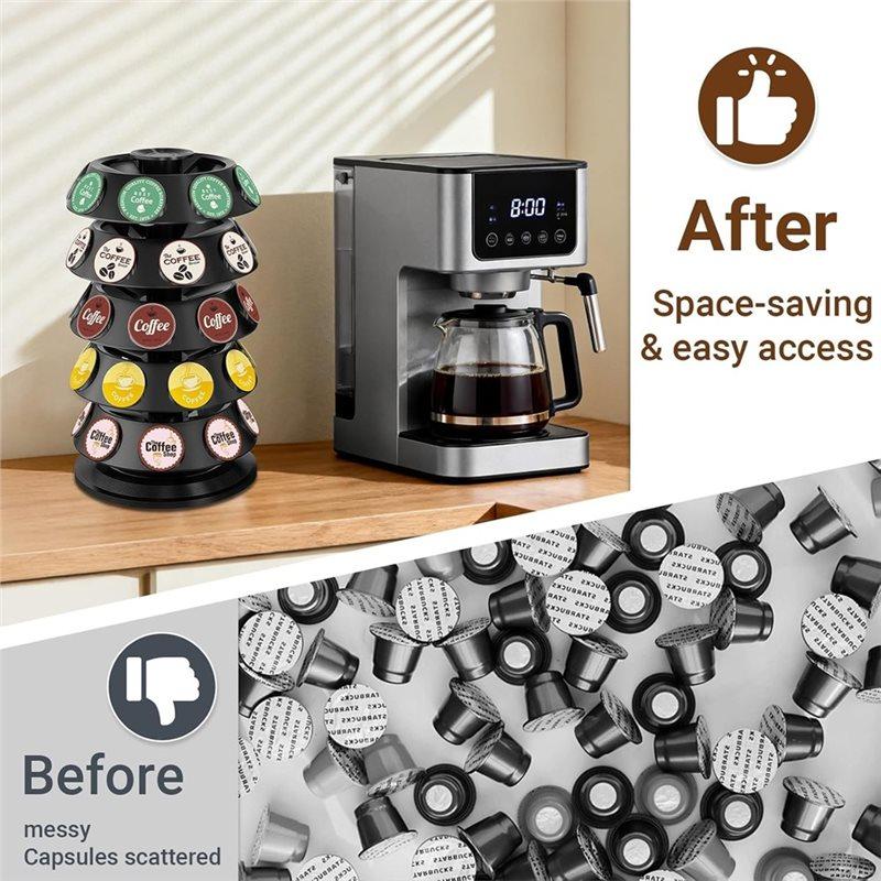 A25F-Kaffeekapselhalter für Keurig-K-Tassenhalter-40-Kapsel-Organizer mit 360°-Drehteller, platzsparende K-Tassen-Aufbewahrung