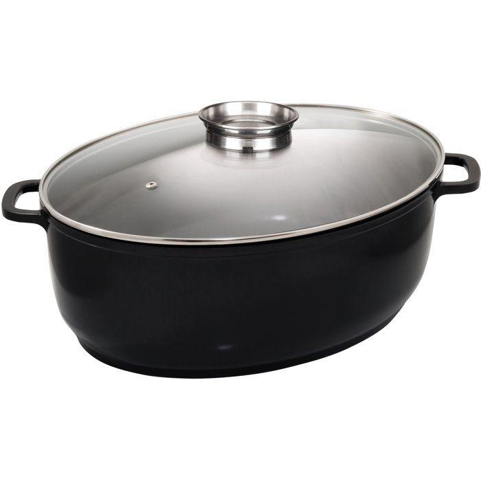 Cocotte - BAUMALU - Jumbo Ovale - Céramique - 43x33 cm - Couvercle verre