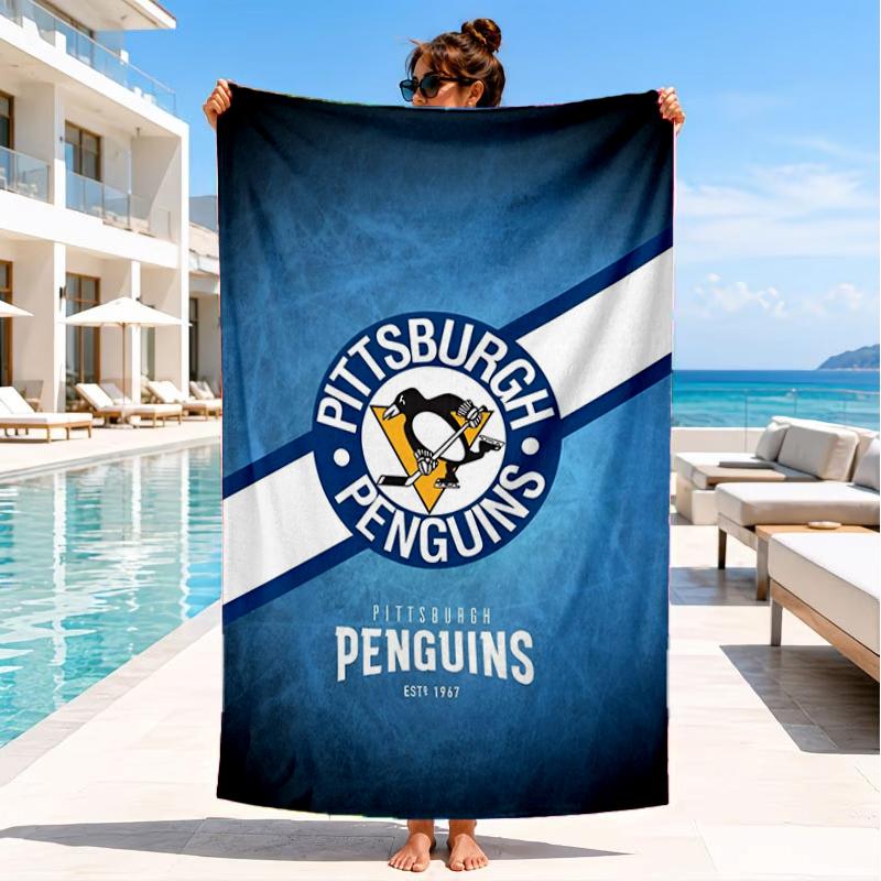 Pittsburgh Penguins Hockey Team Beach Towel, Super Soft Microfiber, Perfect Gift for Her/Him, Birthday, for Pool, Beach, Travel, Decor Beach Party