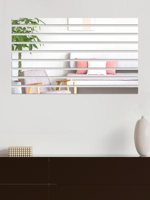 20 Pcs Acrylic Mirror Wall Stickers Mirror Wall Stickers Striped Design Art Tile Decal DIY Self Adhesive Removable and Murals for Home Decor