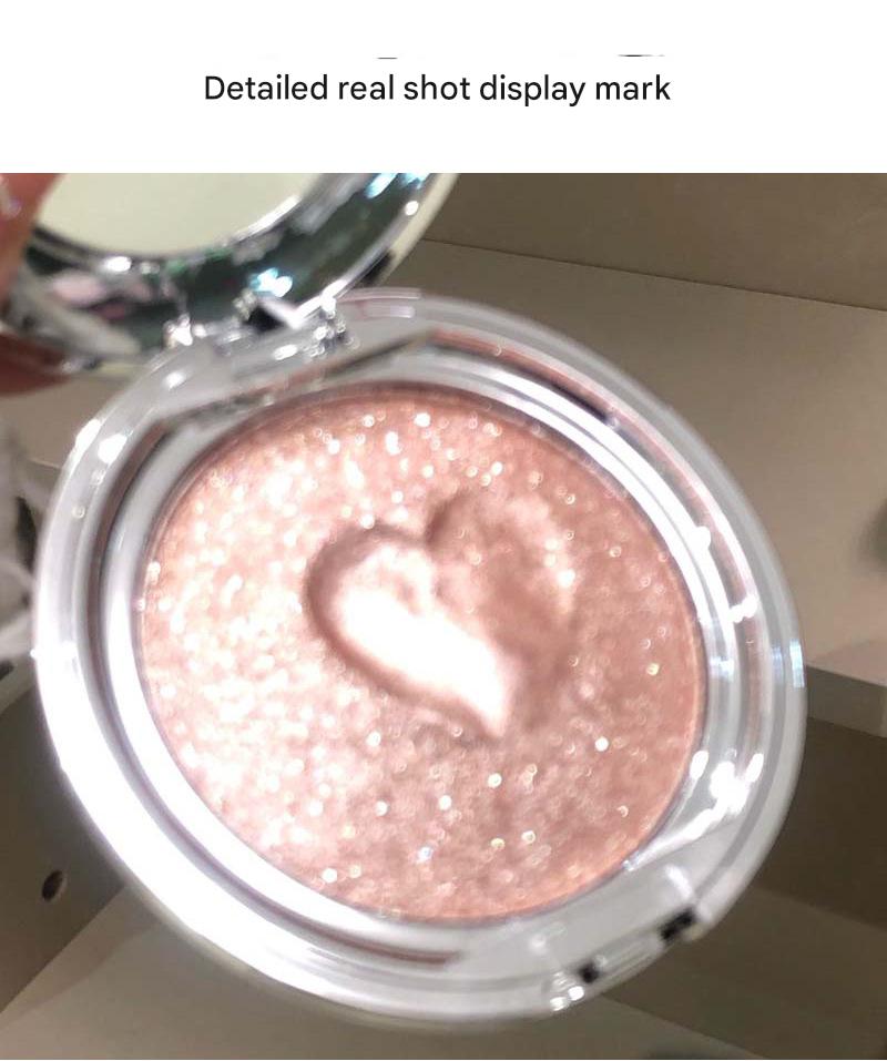 KAKASHOW Single Shade Halo Highlighter Balm 10g Glass-Sheen Wet-Glow Cream-to-Powder Portable Mirror