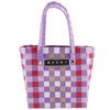 Flower Cafe Picnic Bag Handbag Micro Basket Purple Polypropylene Women Used