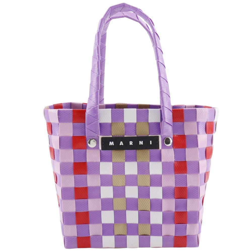 

MARNI Flower cafe picnic bag Handbag Micro Basket purple polypropylene Women Used