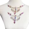 Colored Glass Crystal Patch Red AB Gold Flowers Rhinestone Chain Trim DIY Welding Handmade Glass Rhinestone Applique