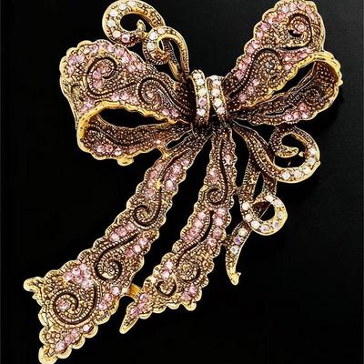 Baroque Luxury Rhinestone Bow Design Brooch Party Favors Jewelry Suit Coat Skirt Decoration Gift