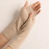 Women's Cashmere Knit Striped Half-Finger Winter Gloves