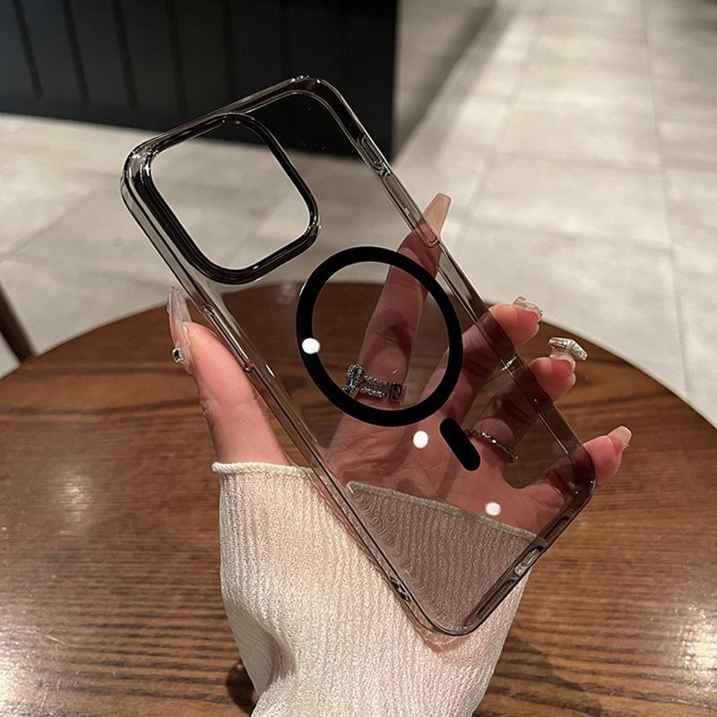 

Подходит для Apple 17proMax Магнитный чехол для телефона Ледяной кристалл Прозрачный iPhone 16 Защитный чехол из ПК Ультратонкий 15 Защита от падений iPhone12pro