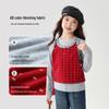 Girls' Faux Two-Piece Lace Trim Long Sleeve T-Shirt