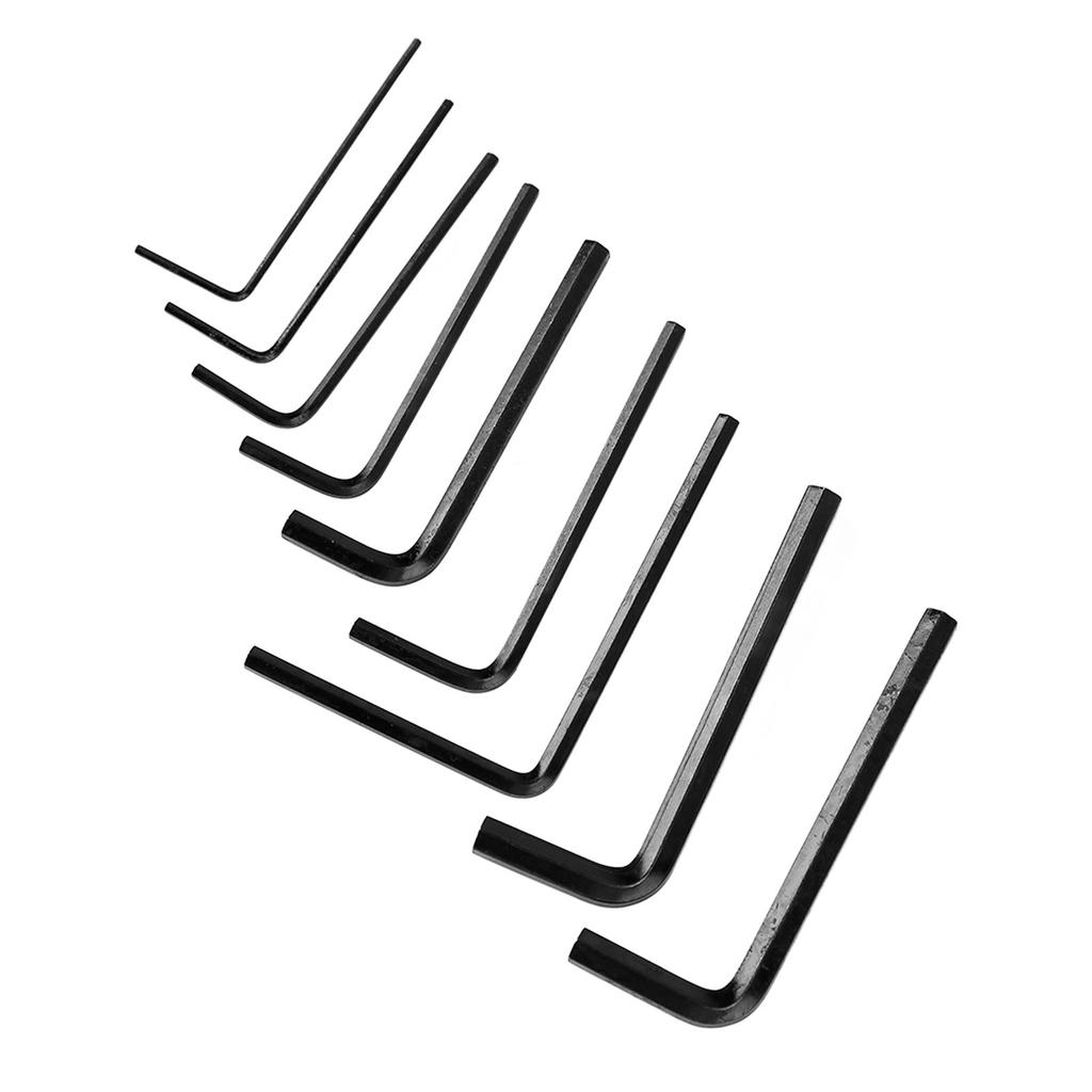 9Pcs Guitar Hex Wrench Metal Hex Key Flat End Instrument Accessory for Repair Maintenance