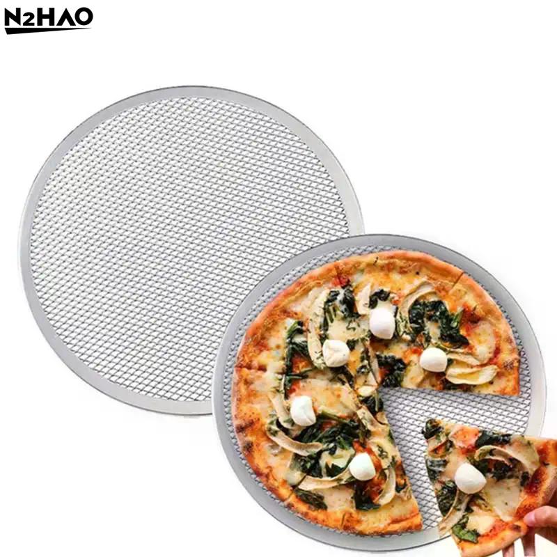 1PC 6-20 Inch Pizza Screen Pan Metal Net Non Stick BakingTray New Seamless Aluminum Alloy Metal Net Bakeware Kitchen Pizza Tools