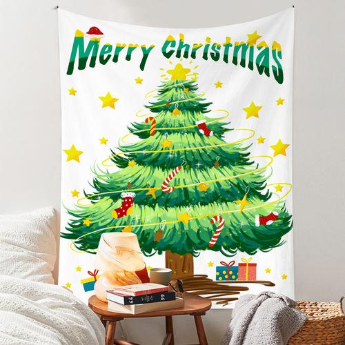 Tapestry Christmas Background Cloth Party Atmosphere Wall Hanging Cloth Bedroom Decoration Christmas Tree Tapestry
