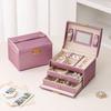 PU Leather Jewelry Packing Bag Rings Necklace Jewelry Storage Case Square Jewelry Box  Outdoors