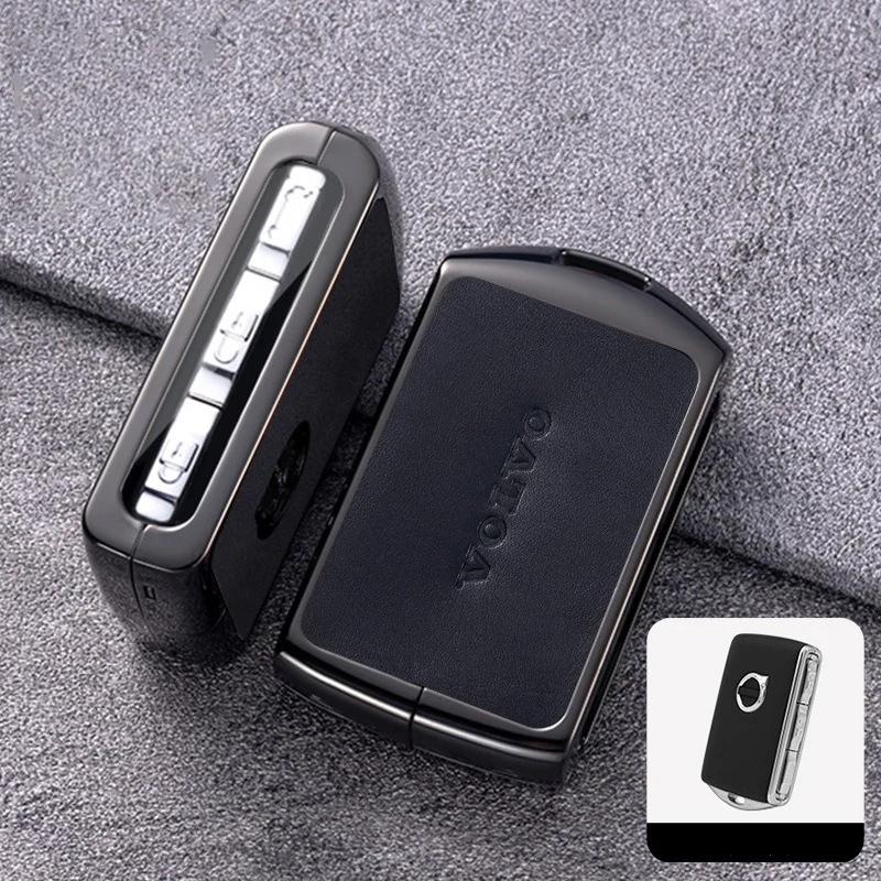 

Zine Alloy Leather Car Remote Key Case Cover Bag Protection Shell For Volvo S60 S90 XC40 XC60 XC90 V60 V90 Polestar 1 Polestar 2