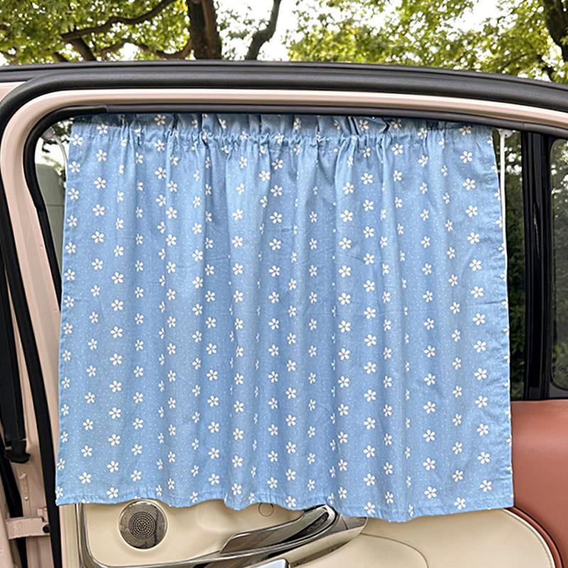 Car Curtains Sunshade Baby Small Floral Car Sunshade Sunscreen Privacy Curtain Suction Cup Sunshade