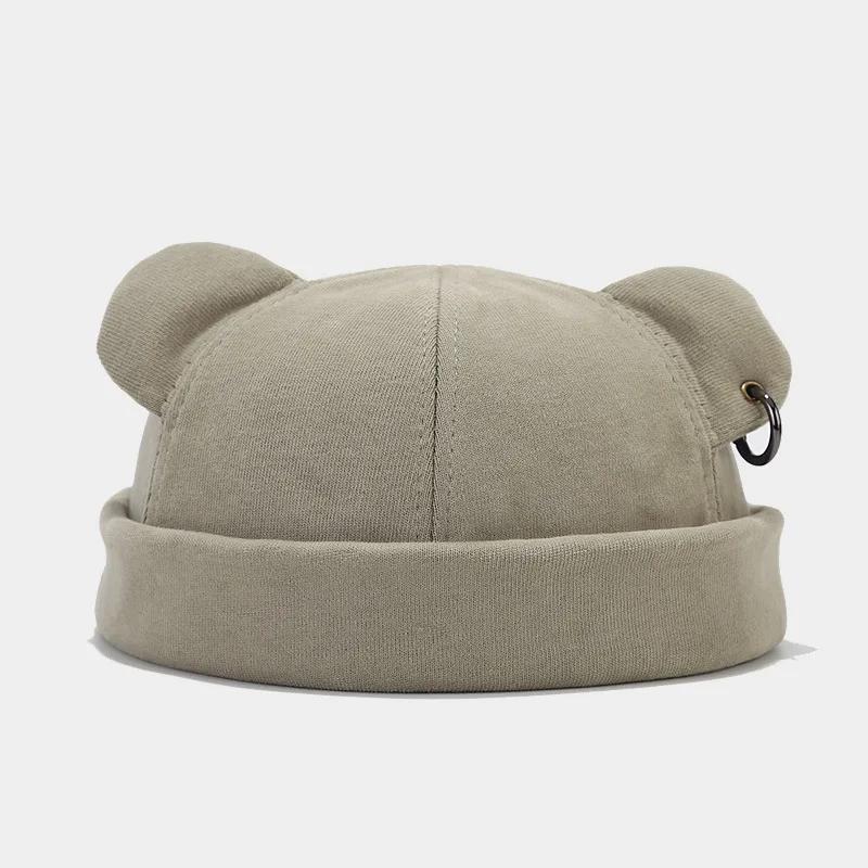 1pc Unisex Skullcap Beanie Rolled Cuff Hat No Brim Hats With Adjustable
