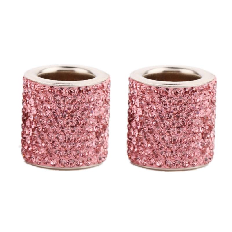

2 шт. Универсальный кристалл подголовник кольцо-воротник декор-подвески бриллиантовые-блестящие аксессуары для украшения салона автомобиля розовый