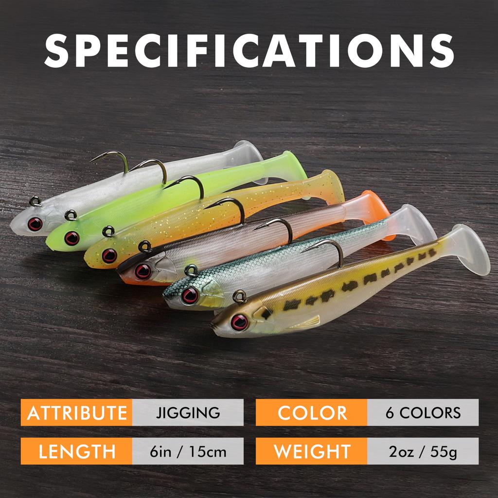 TRUSCEND Shad Perfekt für die Familie Geeignet für jedes Wasser Schafft eine großartige Geeignet für Meer und verschiedene Sabiki-Fische 15cm Köder, Angeln, Szene, Aussehen,