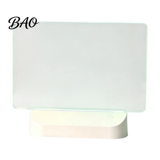 Reusable Acrylic Writing Board LED Drawing for Kids, Rechargeable DIY Light Up Tablet with 7 Color Illuminated Lights Pens, Neon Glow Note Board, Back