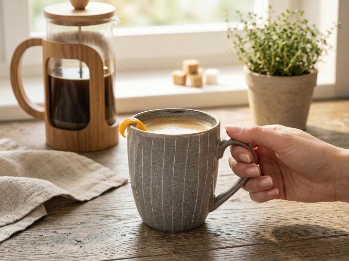 Kubek Stripes Gray 380Ml