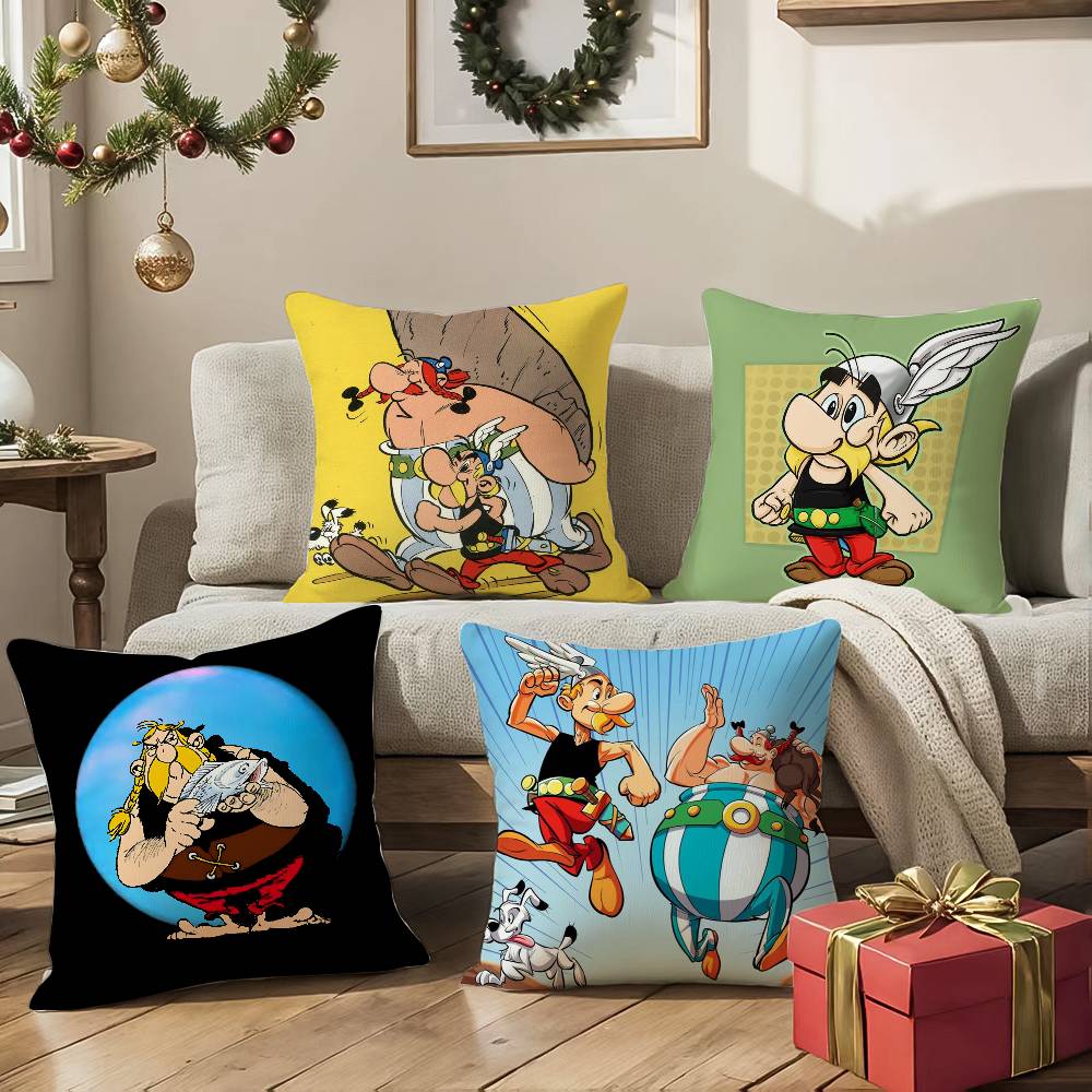 Cartoon A-Asterix And O-Obelix Pillow Case Anti-dustmite Invisible zipper Sofa Bed