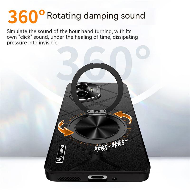 For Honor 300 Pro Case Holder Ring Cover For Honor 300 Ultra Pro Phone Case Shell 360 Bracket Stand Fashion Leather Skin Bumper