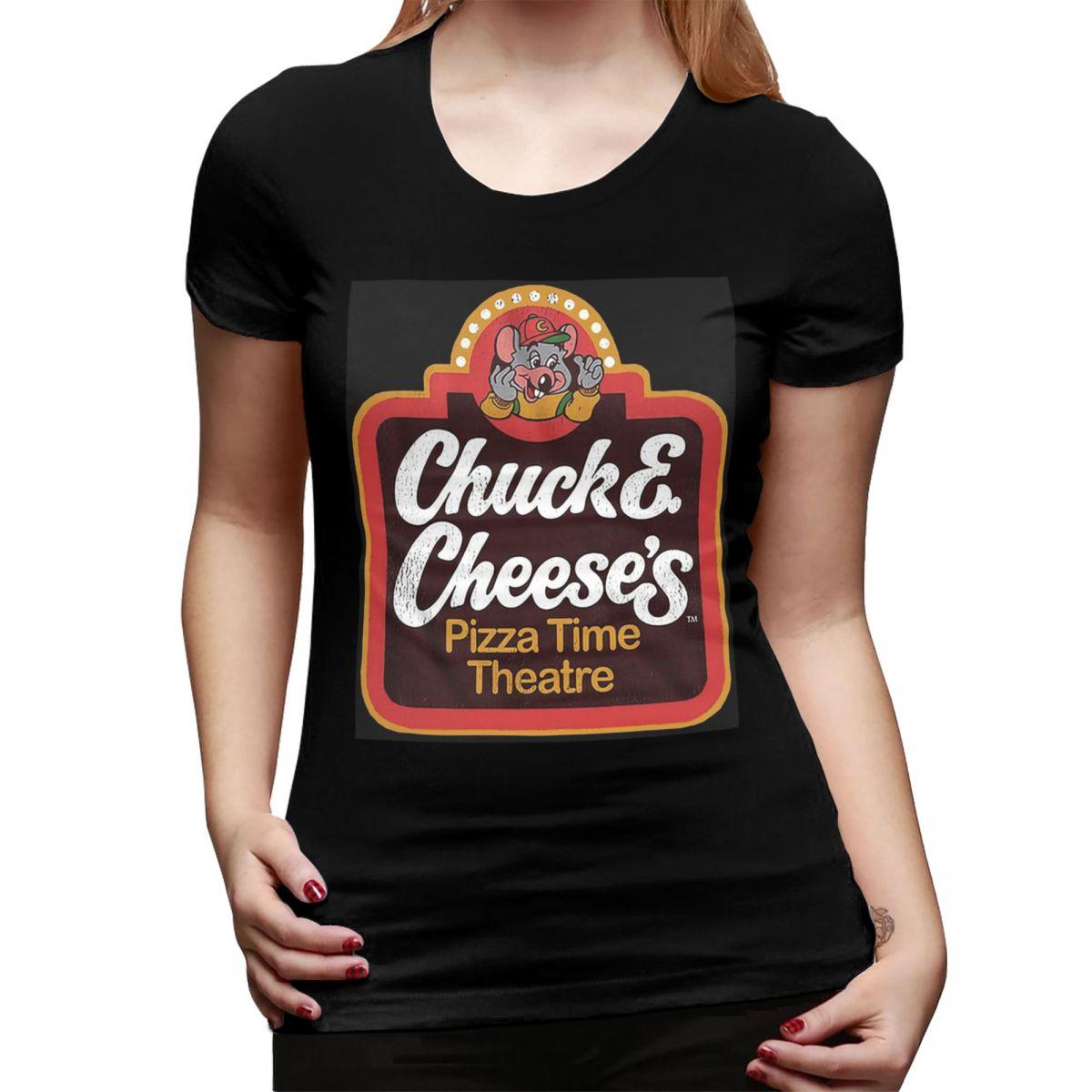 

Chuck E Cheeses Pizza Time Theater TShirt for Women Crew Neck Streetwear T Shirts Womens Short Sleeve Summer Clothes Tops 4XL