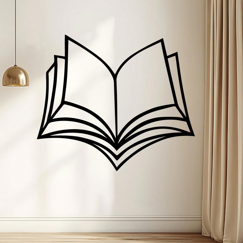 Open Book Metal Wall Art Black Iron Bookend Shelf Decor for Home Library Office