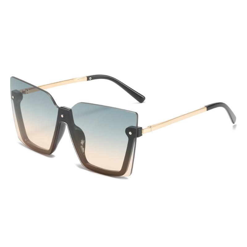 Half-Frame Square Sunglasses Women'S Trendy Rice Nail Sunglasses, Men'S Sunglasses Of The Same Style