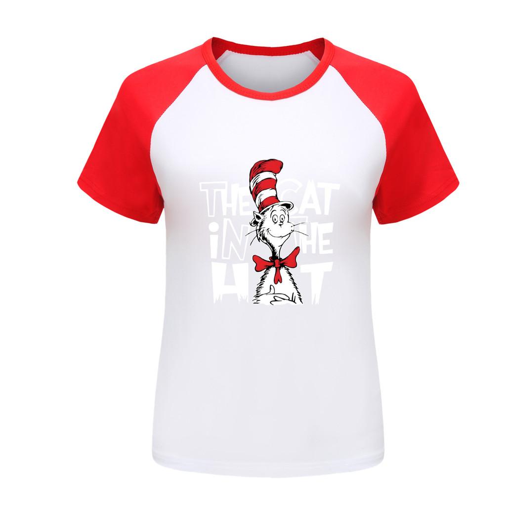 5443 Kids Boys Girls Dr Seuss Printed Raglan Sleeves T-Shirt