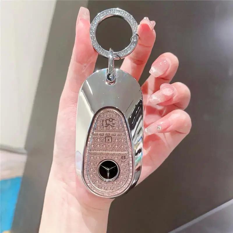 VFO1 Car Remote Key Cover Case Holder shell Women's Bag Fob For Mercedes Benz 2025 New C260L E300L S400L EQE GLC CLE C E S Class