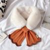 Korean Style Furry Neck Gaiter Women Autumn Winter Thickened Fish Tail Cross Fur Collar Faux Rex Rabbit Fur Warm Knitted Plush Neck Cover