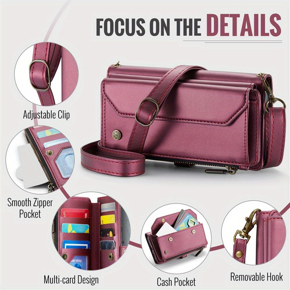 for Samsung Galaxy A72/A71/A56/A36/A26/A16/A15 Case Wallet RFID Blocking with 7-Card Holder,Wristlet Shoulder Strap Wallet Case