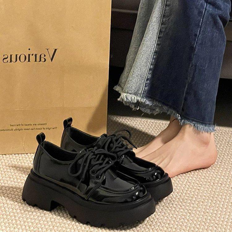 2025 Trendy Thick-Soled Women's Leather Shoes: British College Style, Height-Enhancing, Versatile, Ins-Japanese JK Fashion