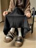 Autumn/Winter 2025 Women's High Waist Knit Pleated A-line Skirt with Tassels