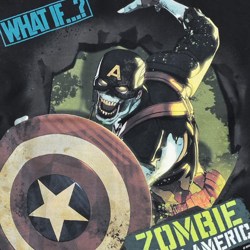 EVERSOUL Marvel Kurzarm WHAT IF Captain American Comicfigur Größe M T-Shirt, Zombies, Amerika, Merchandise, Geschenk, Herren, Schwarz, [Gebraucht]