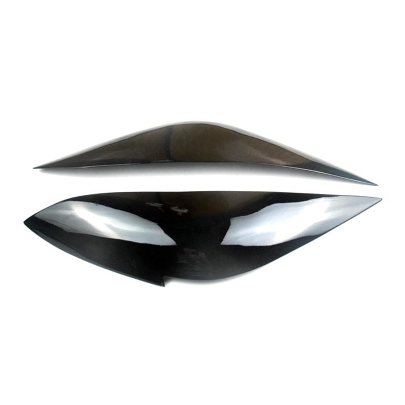 A28G-Resin Front Headlight Cover Bright Black Headlight Cover Head Light Lamp Eyelid Eyebrow Trim For Honda Fit Jazz Bright black
