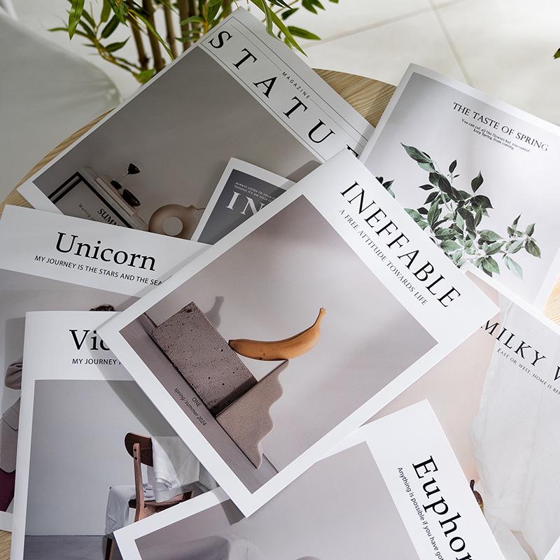 Minimalist English Magazine Prop Books for Photography, Home Decor, and B&B Styling