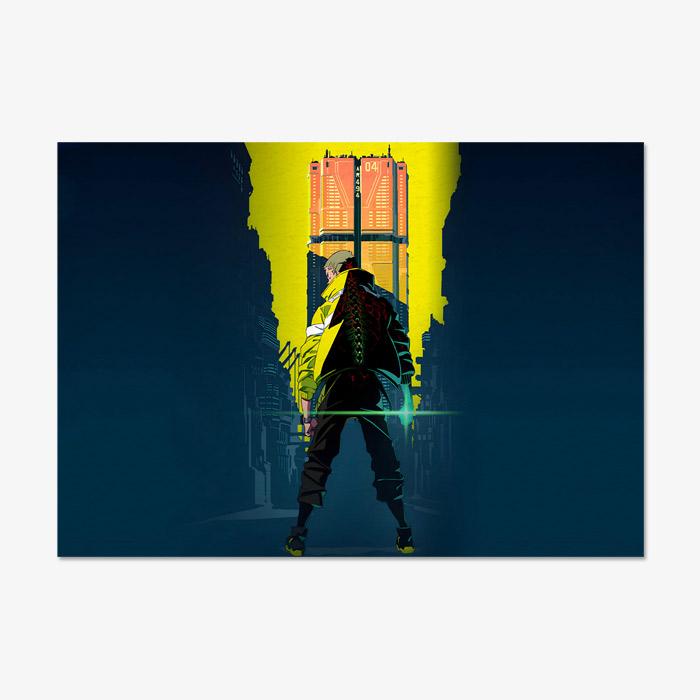 Cyberpunk Edgerunners Anime Tapestry Polyester Wall Hanging Cyberpunk Aesthetic Decor for Bedroom Gaming Room Dorm