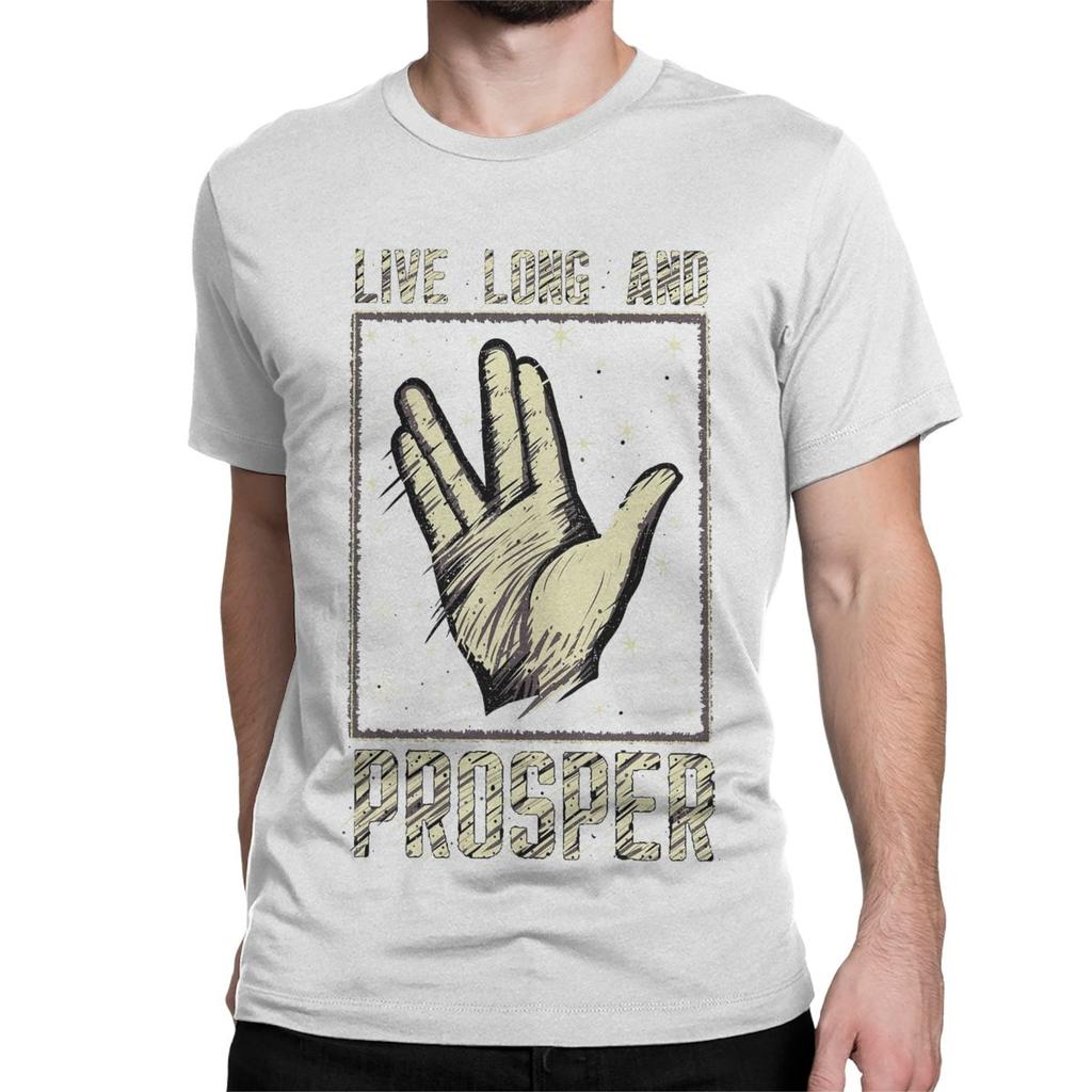 Lebe lang und in Frieden Film Herren Damen T-Shirts StarTrek Vulkan Neuheit T-Shirts Kurzarm T-Shirt Reine Baumwolle Druck Kleidung