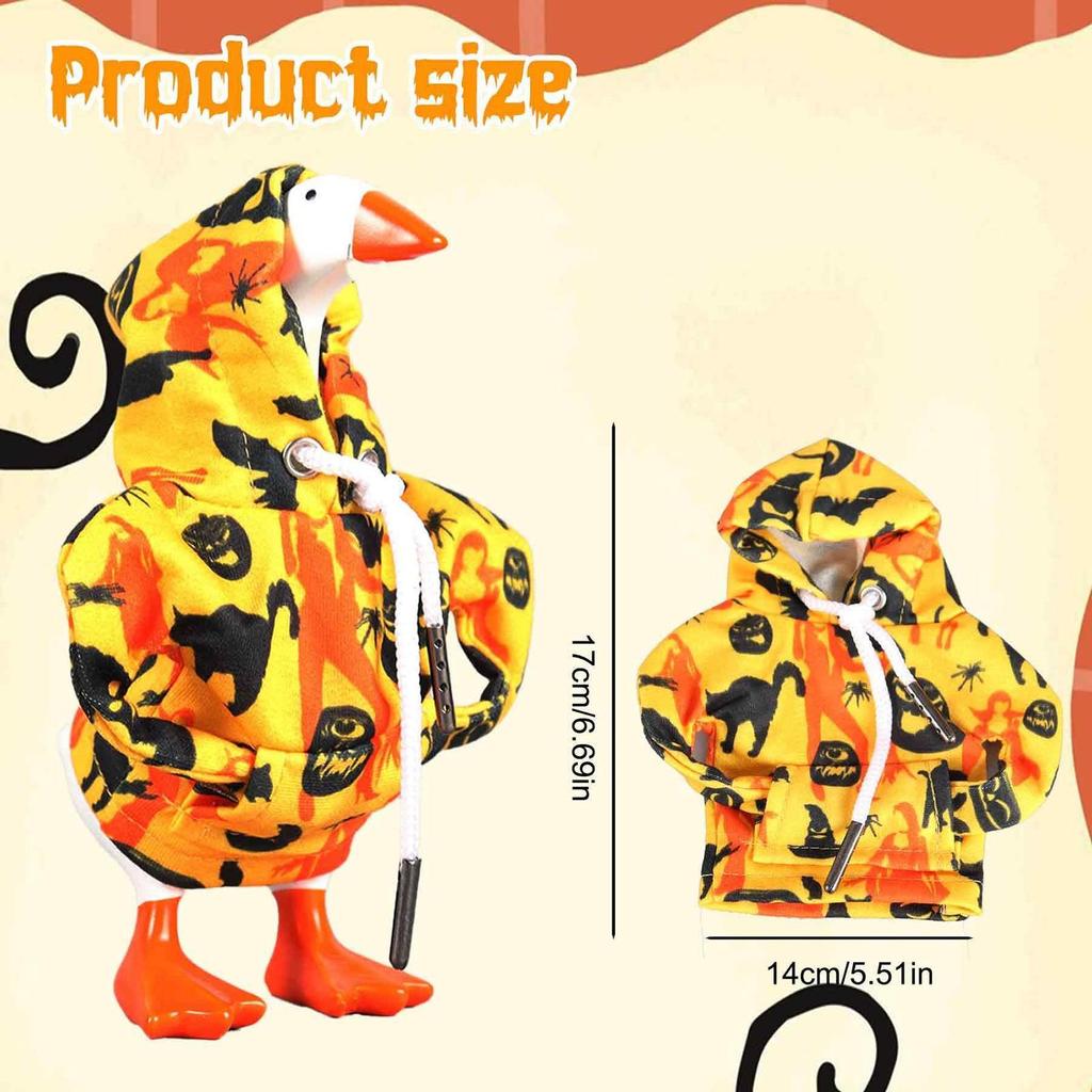 Porch Desk Geese Outfits 7 Inch Hooded Tabletop Animal Outfit Geese Statue Clothes Accessories Costume For Porch Holiday