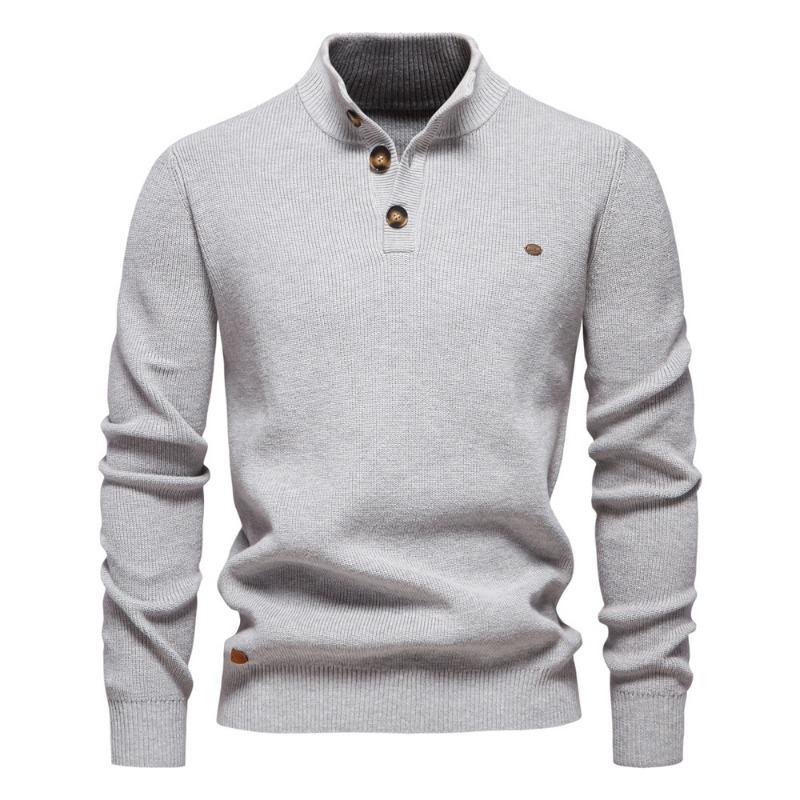 Men’s Euro Fit Half Zip Stand Collar Knit Sweater
