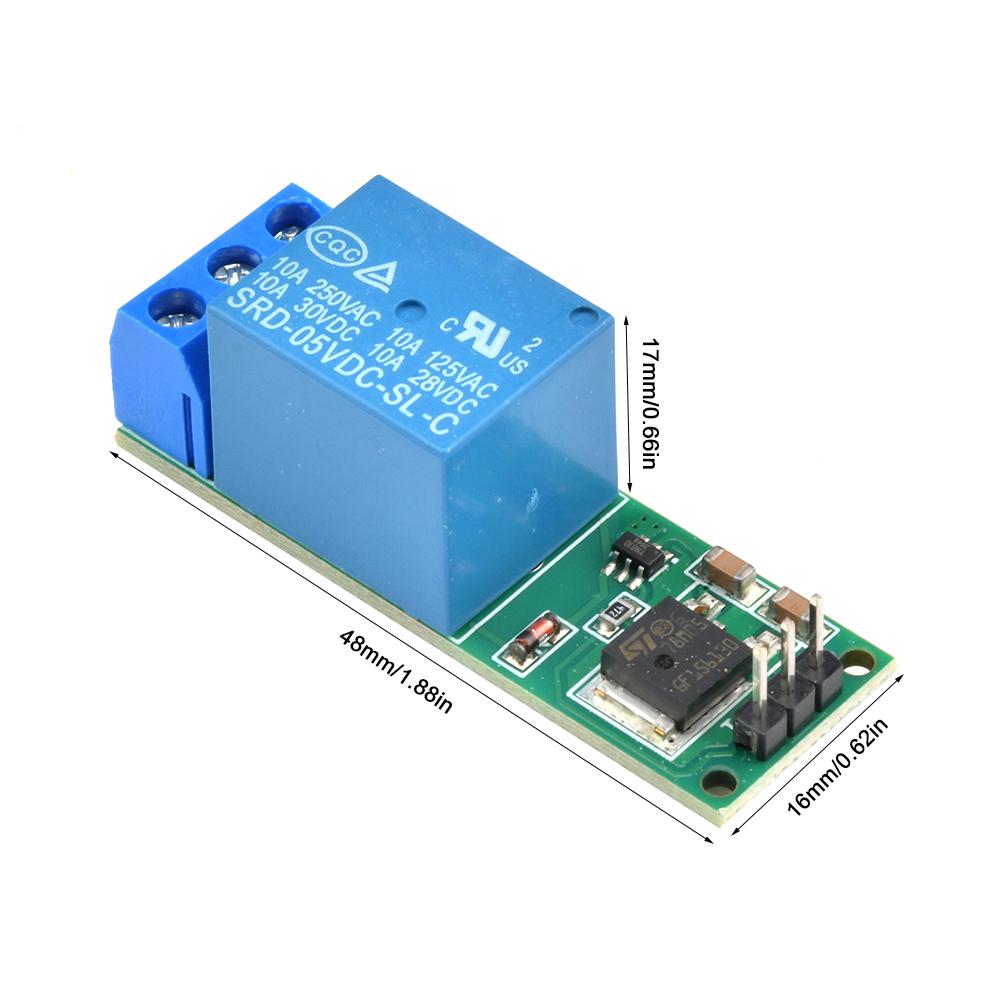 IO25B01 DC 6V 9V 12V 24V Flip-Flop Latch Relay Module 1 Channel Bistable Self-locking Switch Low Pulse Trigger Board for Arduino