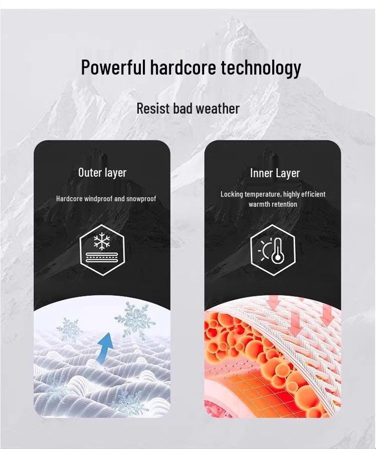 2025 Graphene-Infused Warm Cotton Jacket - Casual, Loose, Windproof, Outdoor Skiing Apparel for Couples
