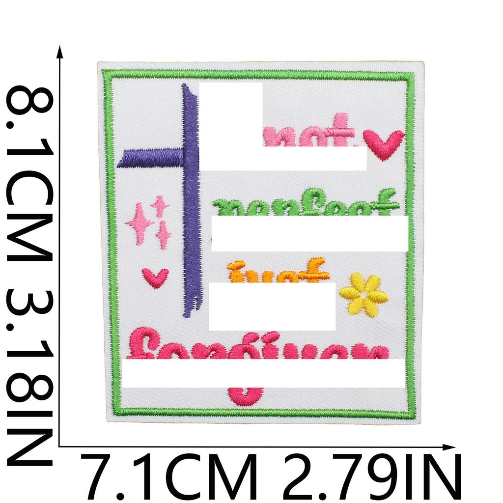 Retro Geometric Cartoon Shape Embroidery Cloth Sticker Denim Jacket Shoes And Hats Ironing Patch Diy Handmade Decorative Embroidery