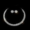 stud earrings, necklace, banquet dress accessories, bridal three-piece set, earrings, collar, open bracelet set.